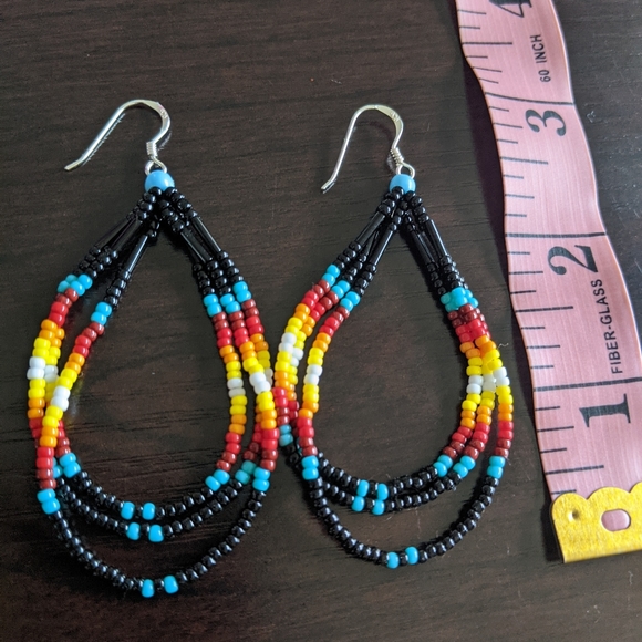 Fire theme + black earrings - Picture 2 of 2